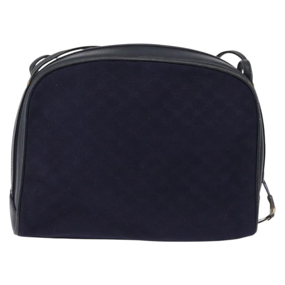 GUCCI Micro GG Canvas Shoulder Bag Navy Gold Auth 192243