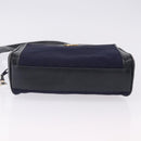GUCCI Micro GG Canvas Shoulder Bag Navy Gold Auth 192243-9
