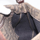 FENDI Zucca Canvas Mamma Baguette Shoulder Bag Wool Brown Gold Auth 192244V-22