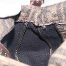 FENDI Zucca Canvas Mamma Baguette Shoulder Bag Wool Brown Gold Auth 192244V-23