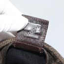 FENDI Zucca Canvas Mamma Baguette Shoulder Bag Wool Brown Gold Auth 192244V-11