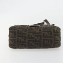 FENDI Zucca Canvas Mamma Baguette Shoulder Bag Wool Brown Gold Auth 192244V-5
