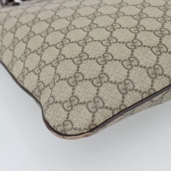 GUCCI GG Supreme Hand Bag PVC Beige Silver 117551 Auth 192245