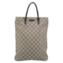 GUCCI GG Supreme Hand Bag PVC Beige Silver 117551 Auth 192245-2