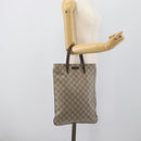 GUCCI GG Supreme Hand Bag PVC Beige Silver 117551 Auth 192245-21