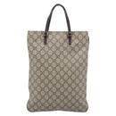 GUCCI GG Supreme Hand Bag PVC Beige Silver 117551 Auth 192245-3