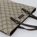 GUCCI GG Supreme Hand Bag PVC Beige Silver 117551 Auth 192245-6
