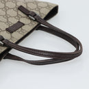 GUCCI GG Supreme Hand Bag PVC Beige Silver 117551 Auth 192245-7