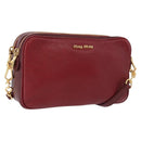 Miu Miu Shoulder Bag Leather Red Gold Auth 192246V-1