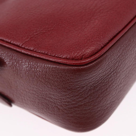 Miu Miu Shoulder Bag Leather Red Gold Auth 192246V