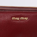 Miu Miu Shoulder Bag Leather Red Gold Auth 192246V-17