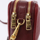 Miu Miu Shoulder Bag Leather Red Gold Auth 192246V-18