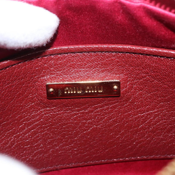 Miu Miu Shoulder Bag Leather Red Gold Auth 192246V