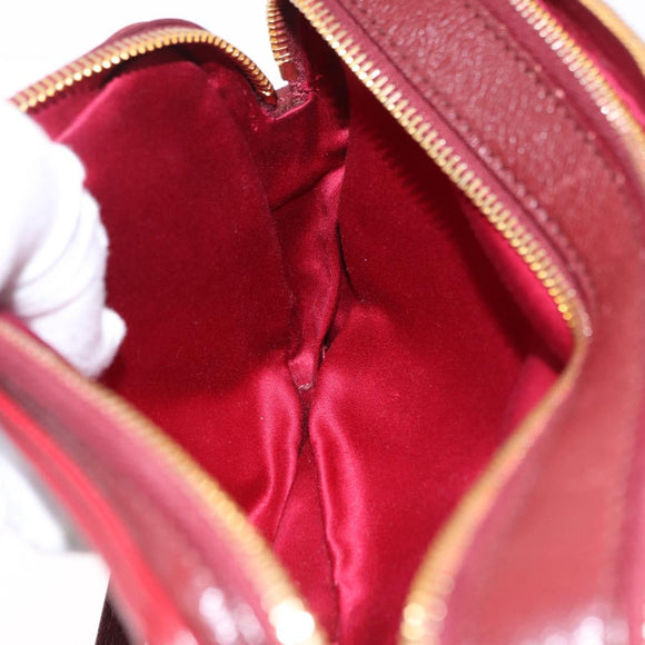 Miu Miu Shoulder Bag Leather Red Gold Auth 192246V