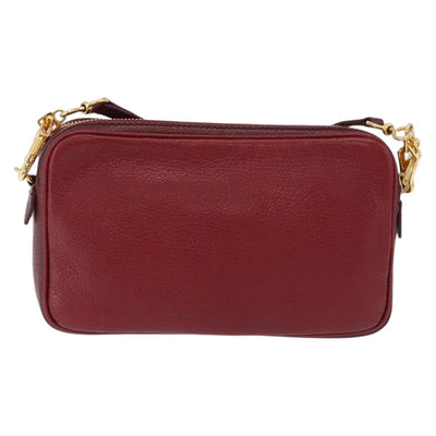 Miu Miu Shoulder Bag Leather Red Gold Auth 192246V - 0