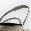 CELINE Trapeze Hand Bag Leather 2way Gray Silver Auth 192250V-15