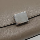 CELINE Trapeze Hand Bag Leather 2way Gray Silver Auth 192250V-20