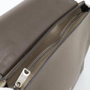 CELINE Trapeze Hand Bag Leather 2way Gray Silver Auth 192250V-21