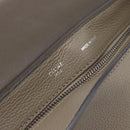 CELINE Trapeze Hand Bag Leather 2way Gray Silver Auth 192250V-22