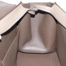 CELINE Trapeze Hand Bag Leather 2way Gray Silver Auth 192250V-23