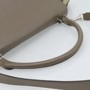 CELINE Trapeze Hand Bag Leather 2way Gray Silver Auth 192250V-7