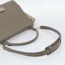 CELINE Trapeze Hand Bag Leather 2way Gray Silver Auth 192250V-8