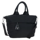 PRADA Reversible Hand Bag Nylon 2way Black Silver Auth 192253V-1