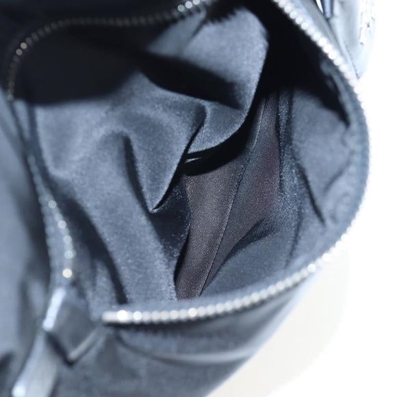 PRADA Reversible Hand Bag Nylon 2way Black Silver Auth 192253V