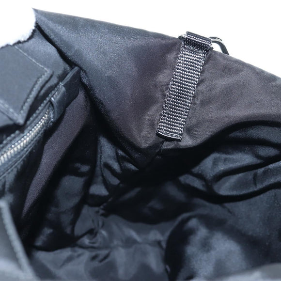 PRADA Reversible Hand Bag Nylon 2way Black Silver Auth 192253V