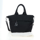 PRADA Reversible Hand Bag Nylon 2way Black Silver Auth 192253V-12