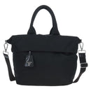 PRADA Reversible Hand Bag Nylon 2way Black Silver Auth 192253V-13
