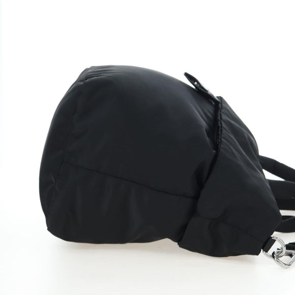 PRADA Reversible Hand Bag Nylon 2way Black Silver Auth 192253V