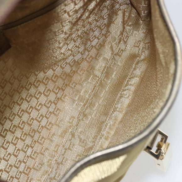 GUCCI GG Canvas Jackie Sherry Line Hand Bag Gold 001 3306 Auth 192254V