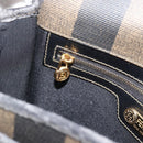FENDI Pecan Canvas Shoulder Bag PVC Black Brown Auth 192256-20