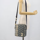 Christian Dior Trotter Canvas Shoulder Bag PVC Navy Silver Auth 192257-22