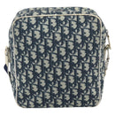 Christian Dior Trotter Canvas Shoulder Bag PVC Navy Silver Auth 192257-3