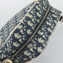 Christian Dior Trotter Canvas Shoulder Bag PVC Navy Silver Auth 192257-6