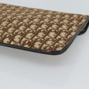 Christian Dior Trotter Canvas Clutch Bag Beige Gold Auth 192259-10