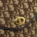 Christian Dior Trotter Canvas Clutch Bag Beige Gold Auth 192259-12
