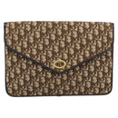 Christian Dior Trotter Canvas Clutch Bag Beige Gold Auth 192259-2