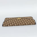 Christian Dior Trotter Canvas Clutch Bag Beige Gold Auth 192259-6