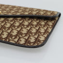 Christian Dior Trotter Canvas Clutch Bag Beige Gold Auth 192259-8