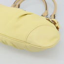 Salvatore Ferragamo Gancini Marissa Hand Bag Leather Yellow Silver Auth 192260-9