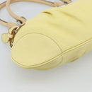 Salvatore Ferragamo Gancini Marissa Hand Bag Leather Yellow Silver Auth 192260-15
