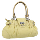 Salvatore Ferragamo Gancini Marissa Hand Bag Leather Yellow Silver Auth 192260-1