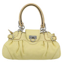 Salvatore Ferragamo Gancini Marissa Hand Bag Leather Yellow Silver Auth 192260-13