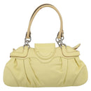 Salvatore Ferragamo Gancini Marissa Hand Bag Leather Yellow Silver Auth 192260-2
