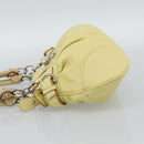 Salvatore Ferragamo Gancini Marissa Hand Bag Leather Yellow Silver Auth 192260-3