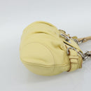 Salvatore Ferragamo Gancini Marissa Hand Bag Leather Yellow Silver Auth 192260-4