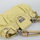 Salvatore Ferragamo Gancini Marissa Hand Bag Leather Yellow Silver Auth 192260-6
